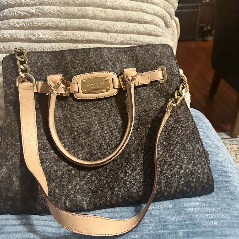 Michael Kors Brown and Tan Satchel